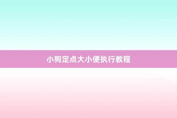 小狗定点大小便执行教程