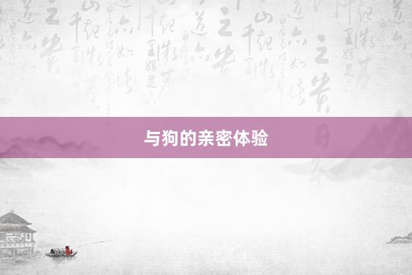 与狗的亲密体验